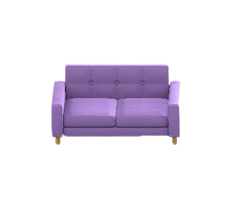 シンプルなソファのパープルの画像