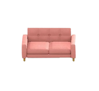 シンプルなソファのピンクの画像