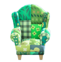 パッチワークなチェアのリーフの画像