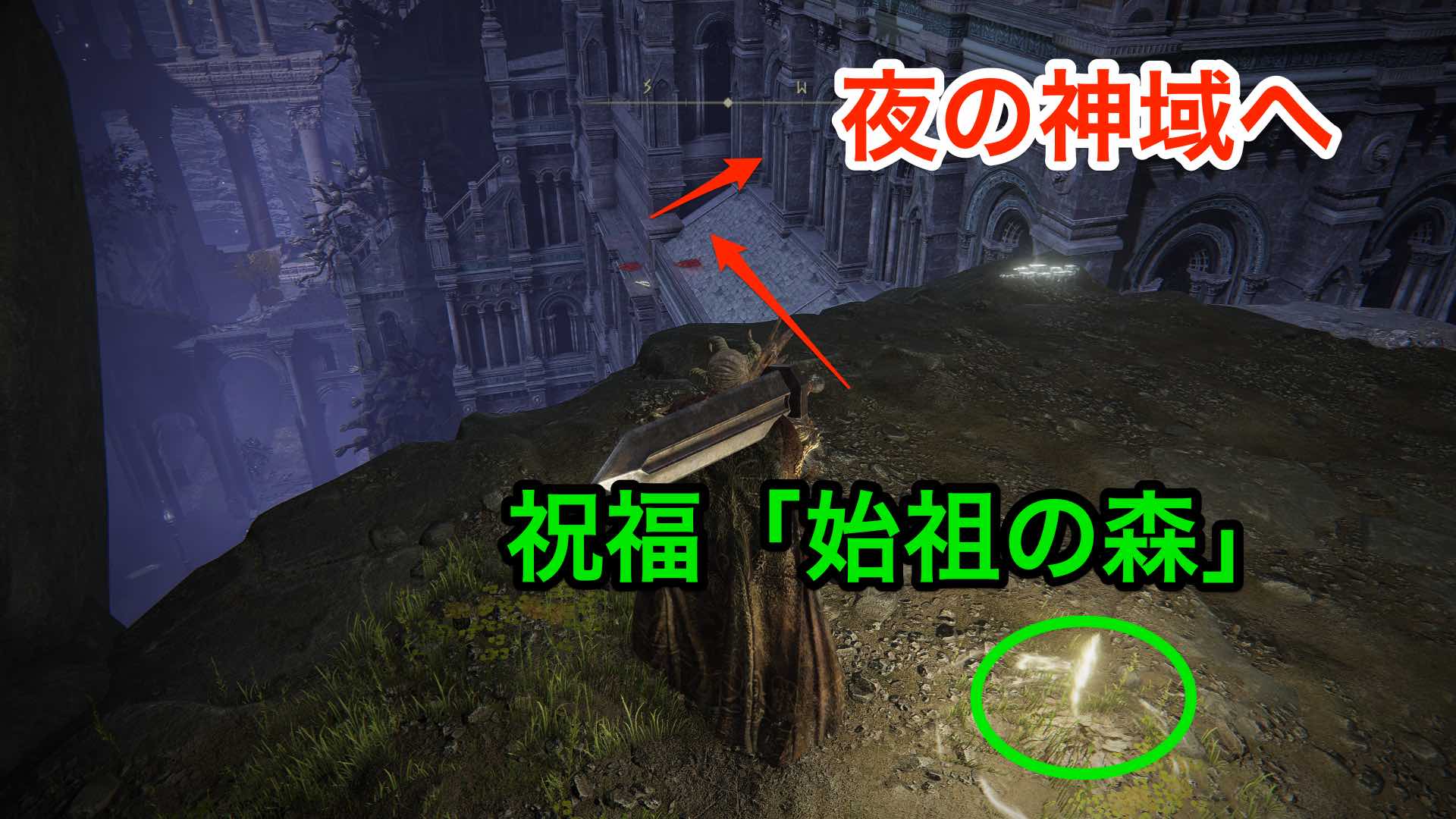 始祖の森から夜の神域へ