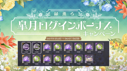緑薫る皐月ログインボーナスキャンペーン