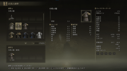 衣装の調整をすると入手できる