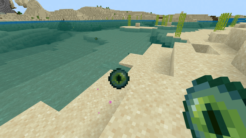 エンド要塞の上でエンダーアイが真上に飛ぶ