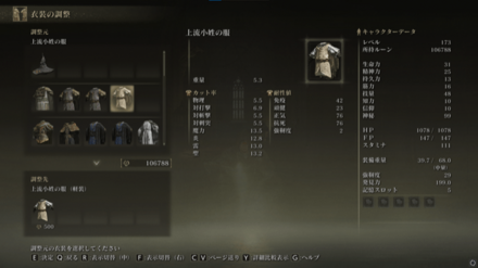 衣装の調整をすると入手できる