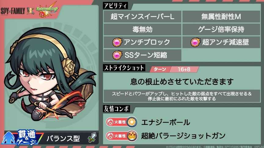 ヨルフォージャー ステータス