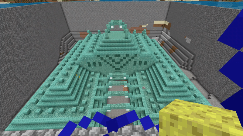 海底神殿を上から水抜きしていく