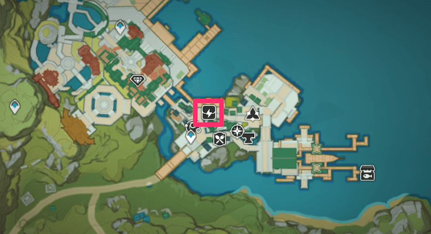 璃月港「おもちゃ屋」(山ばあや)の場所