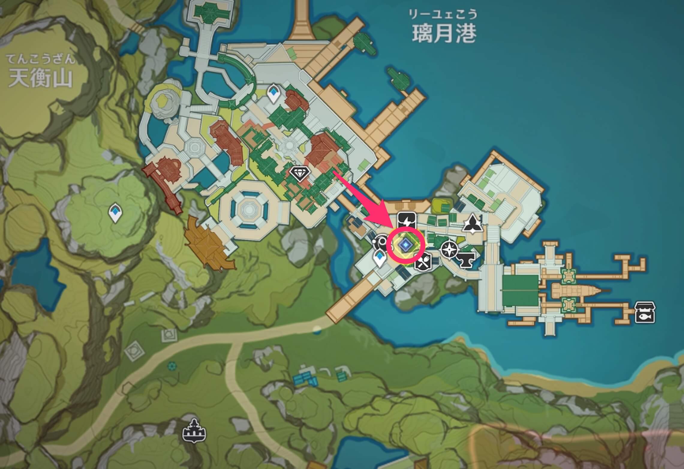 扇底春秋の場所