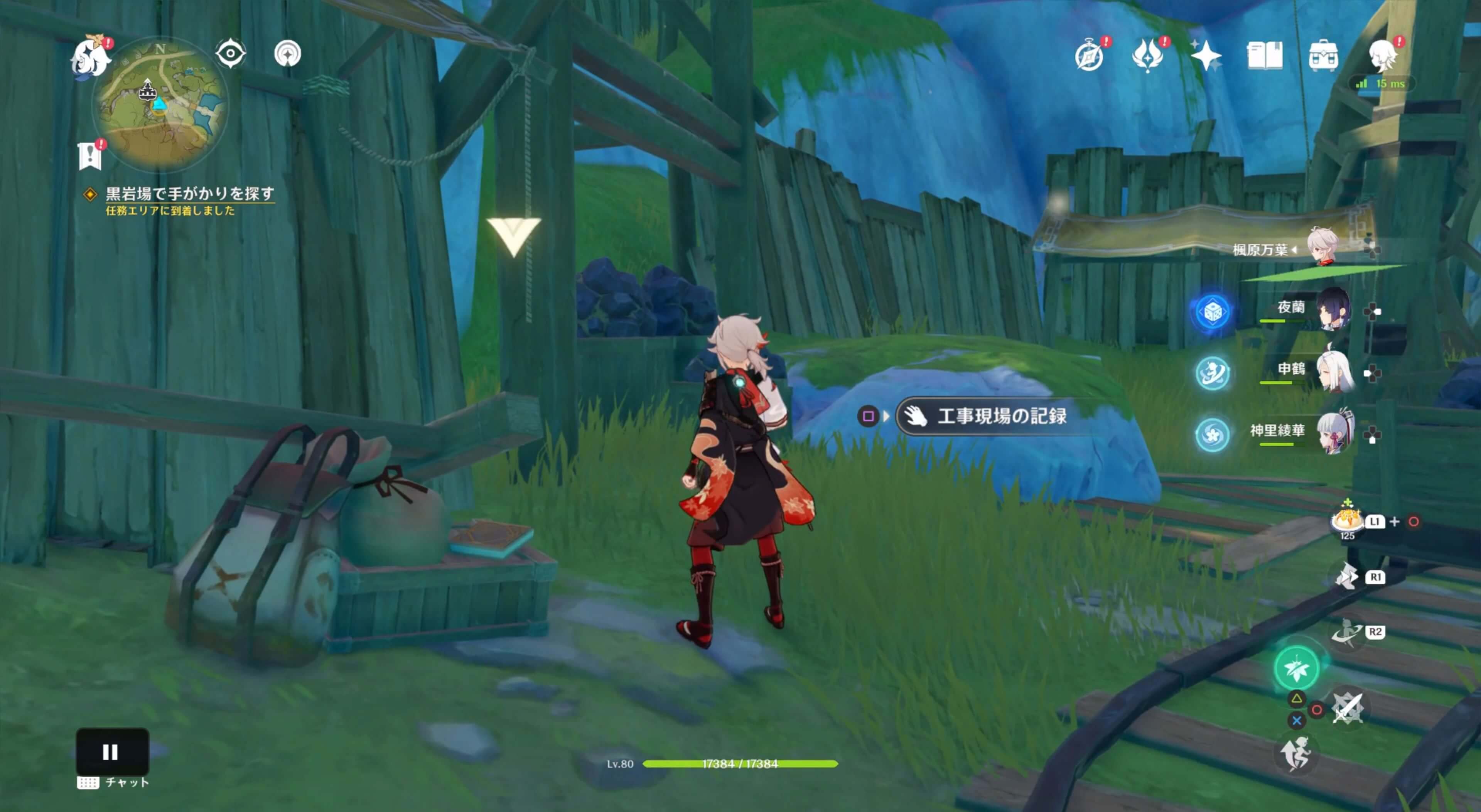 黒岩場で手がかりを探す