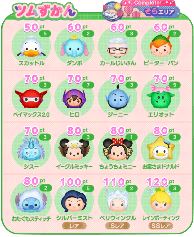 ツムツムのかくれんぼ図鑑