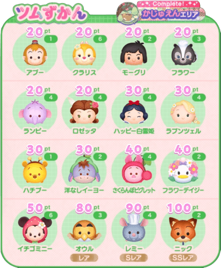 ツムツムのかくれんぼツム図鑑