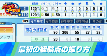 最初の経験点の振り方