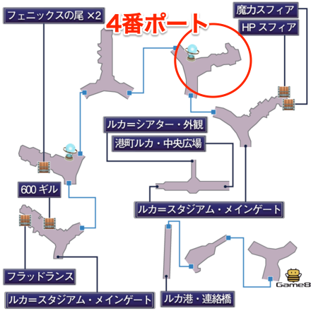 ルカ港:4番ポートのマップ