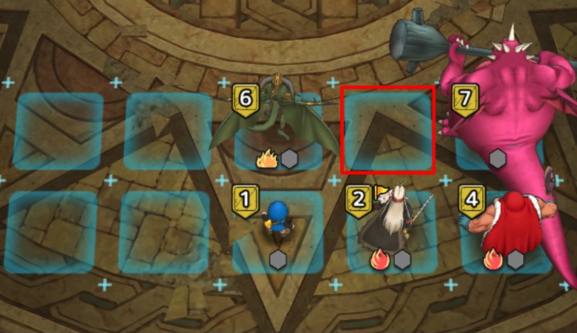 上段の右から2マス目は攻撃を受けるので注意