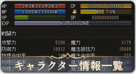 キャラクター情報一覧