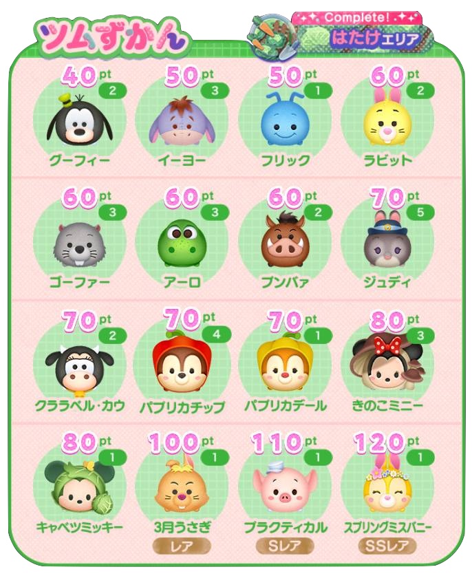 ツムツムのかくれんぼツム図鑑