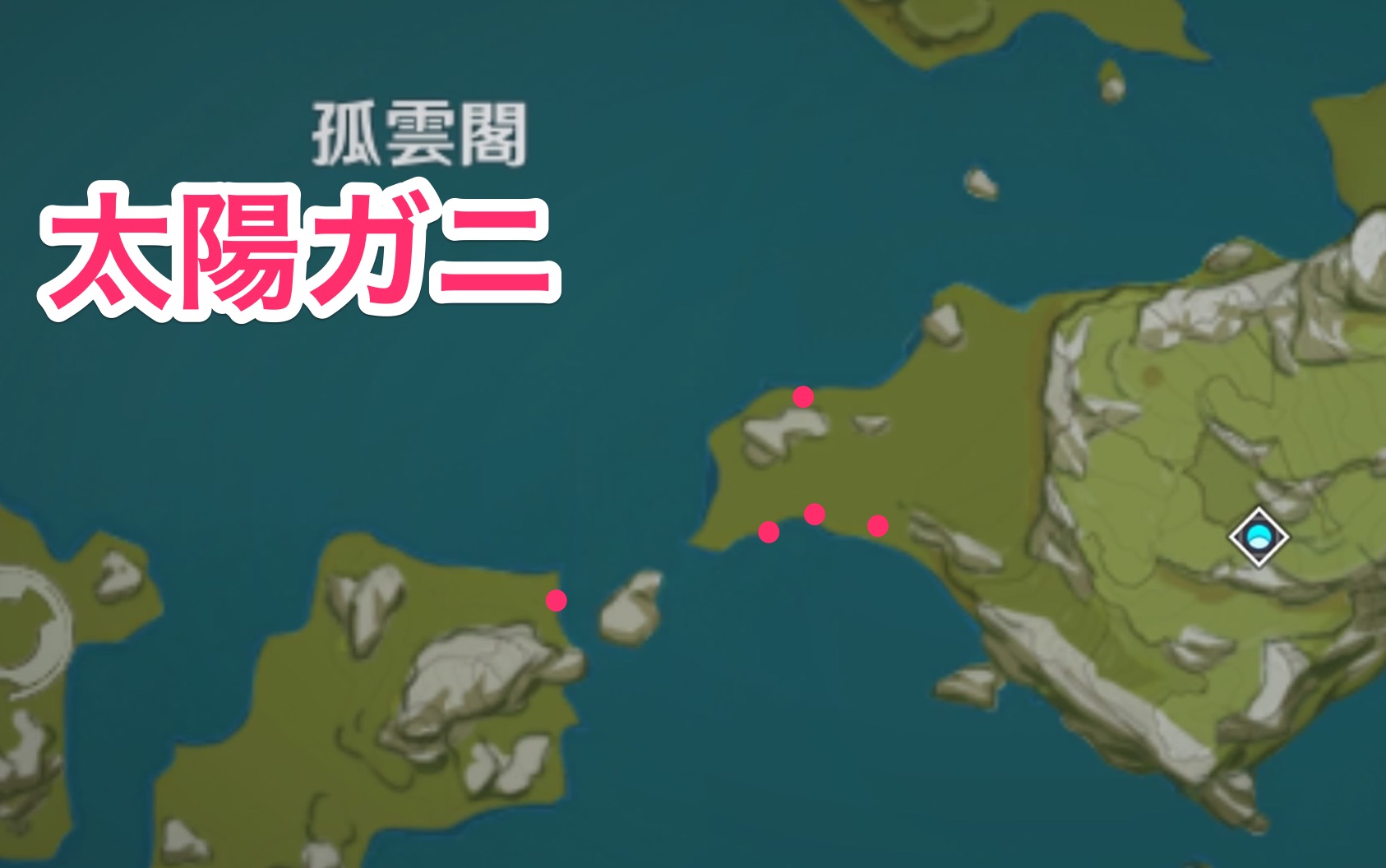 太陽ガニのマップ画像