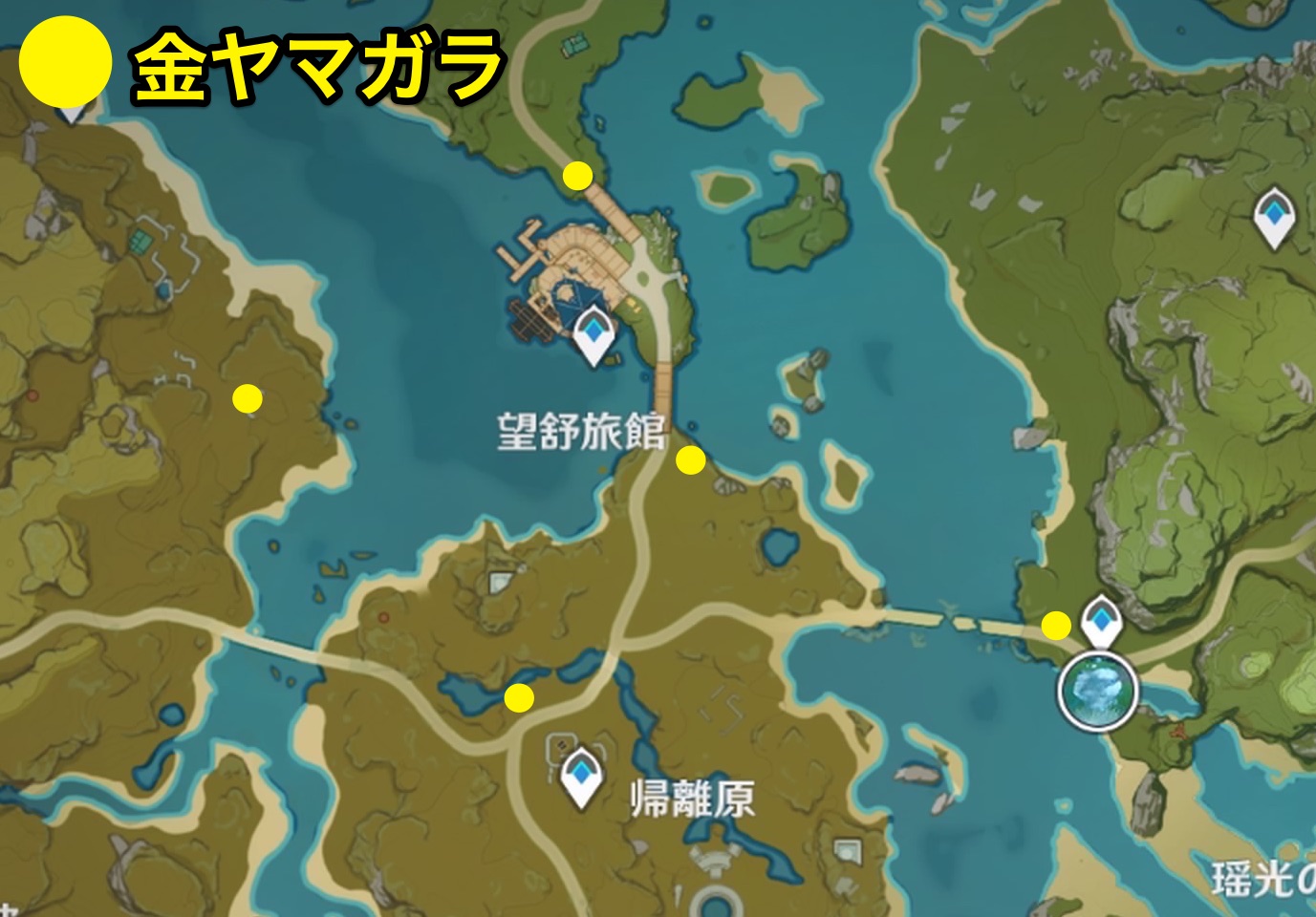 金ヤマガラのマップ画像