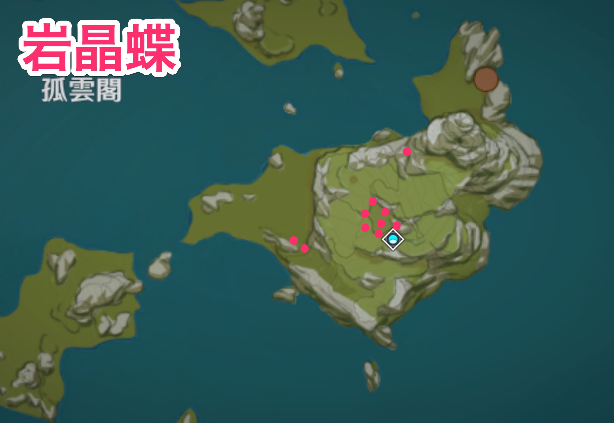 岩晶蝶のマップ画像