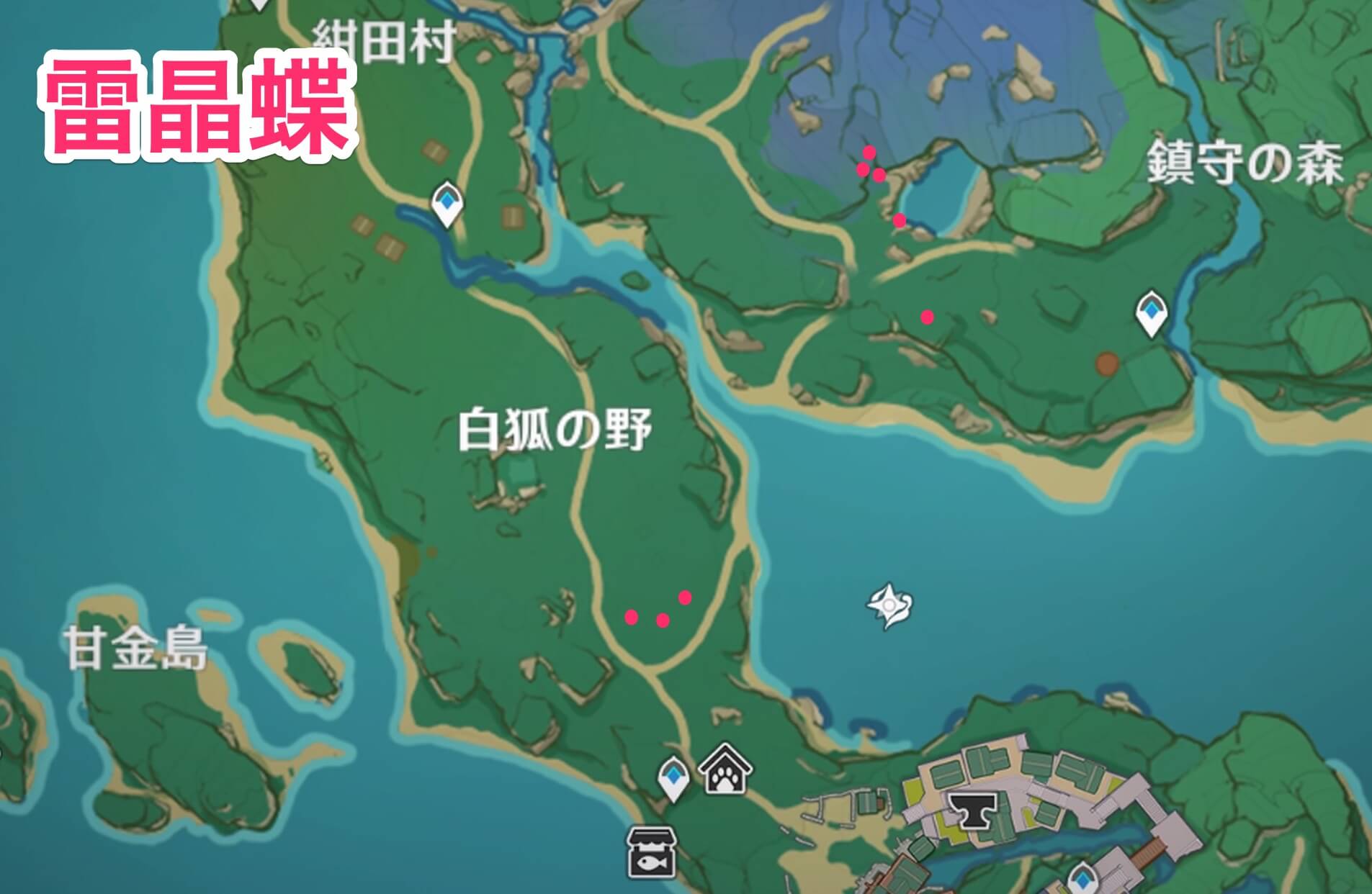雷晶蝶のマップ画像