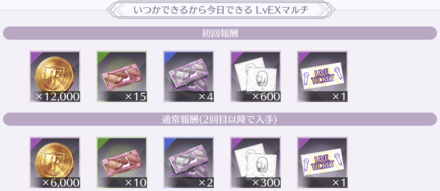 初回報酬を利用して効率良くアイテムを集めよう