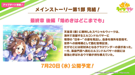 メインストーリー第1部最終章が追加予定