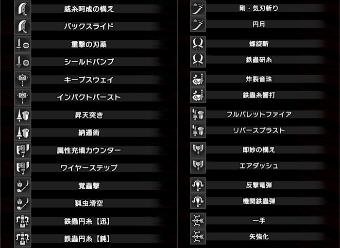 MR★4で解放される入れ替え技