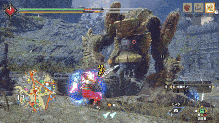 ガランゴルムが付着物を付ける瞬間