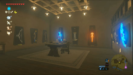 武器、盾、弓を保管できる