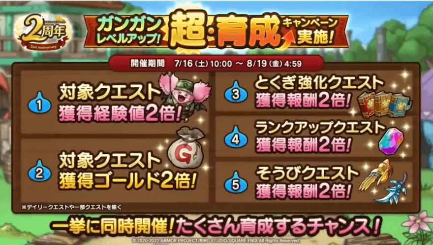 超育成キャンペーンが実施