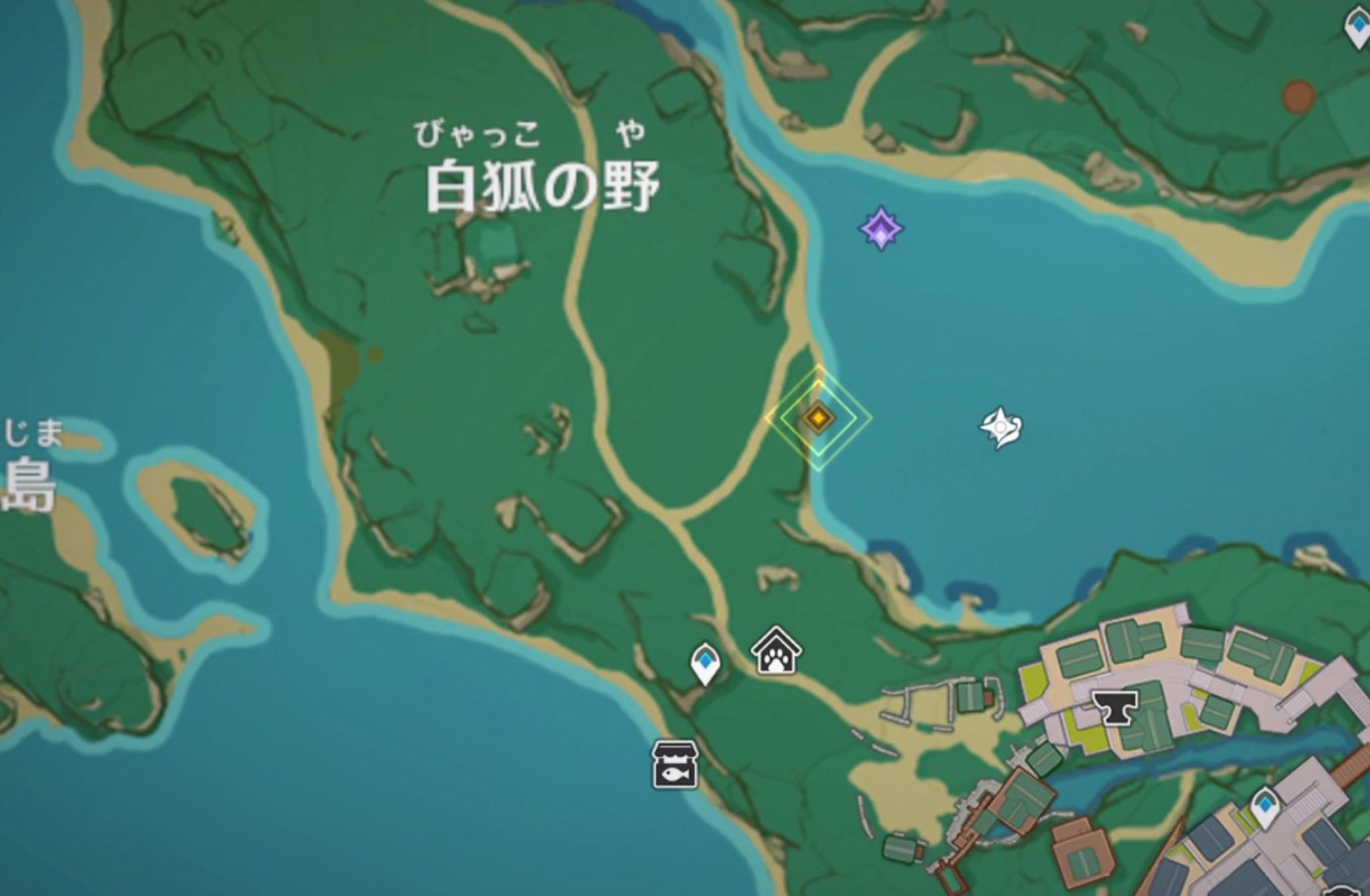 秘境を出て白狐の野に向かう