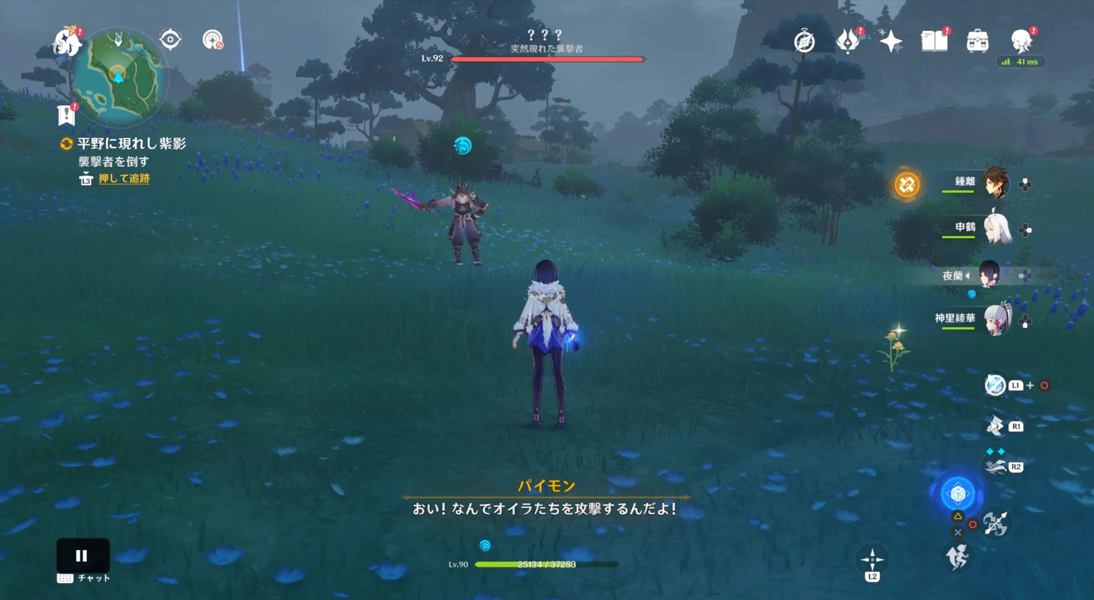現れた敵と戦闘を行う