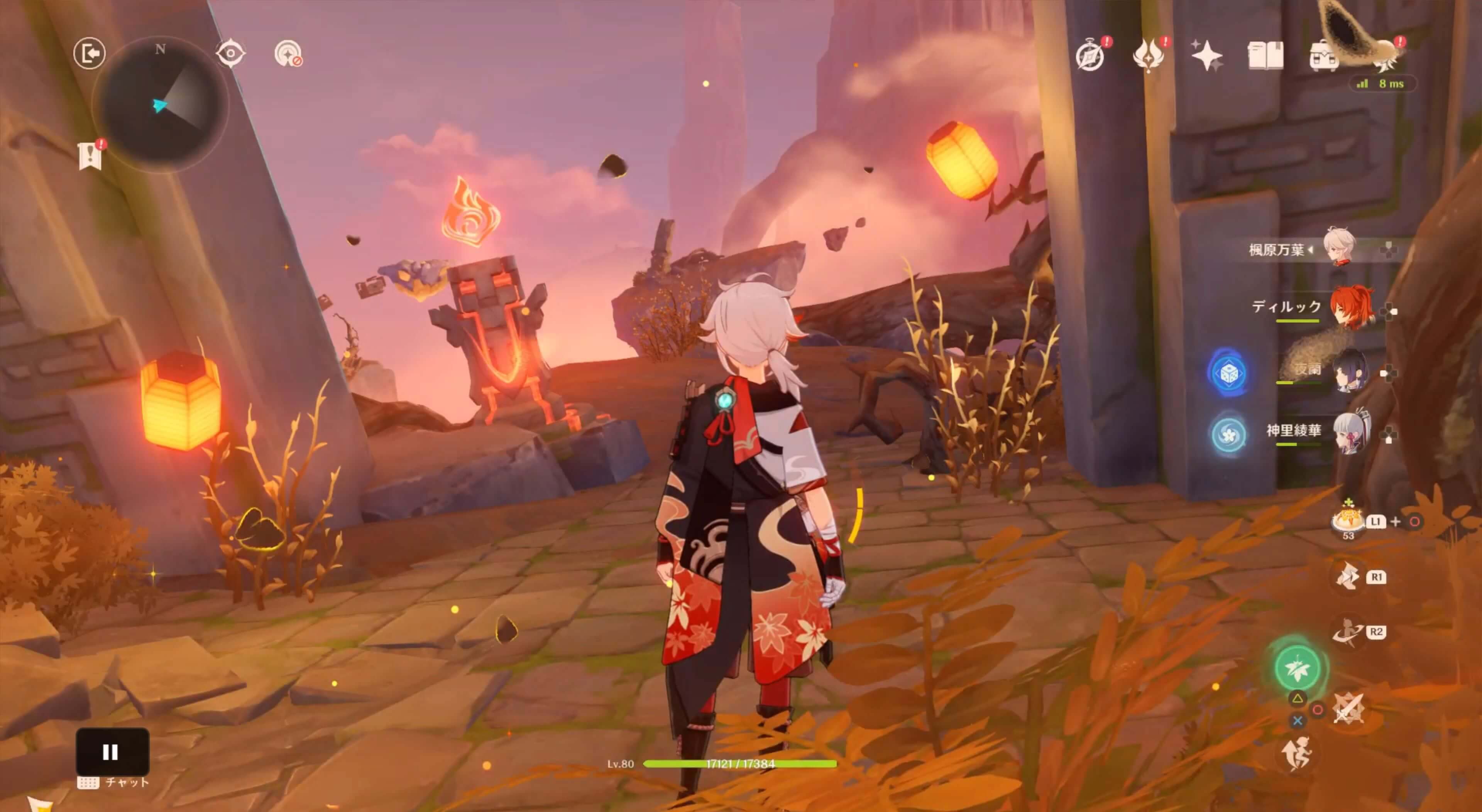 炎元素石碑を左に進む