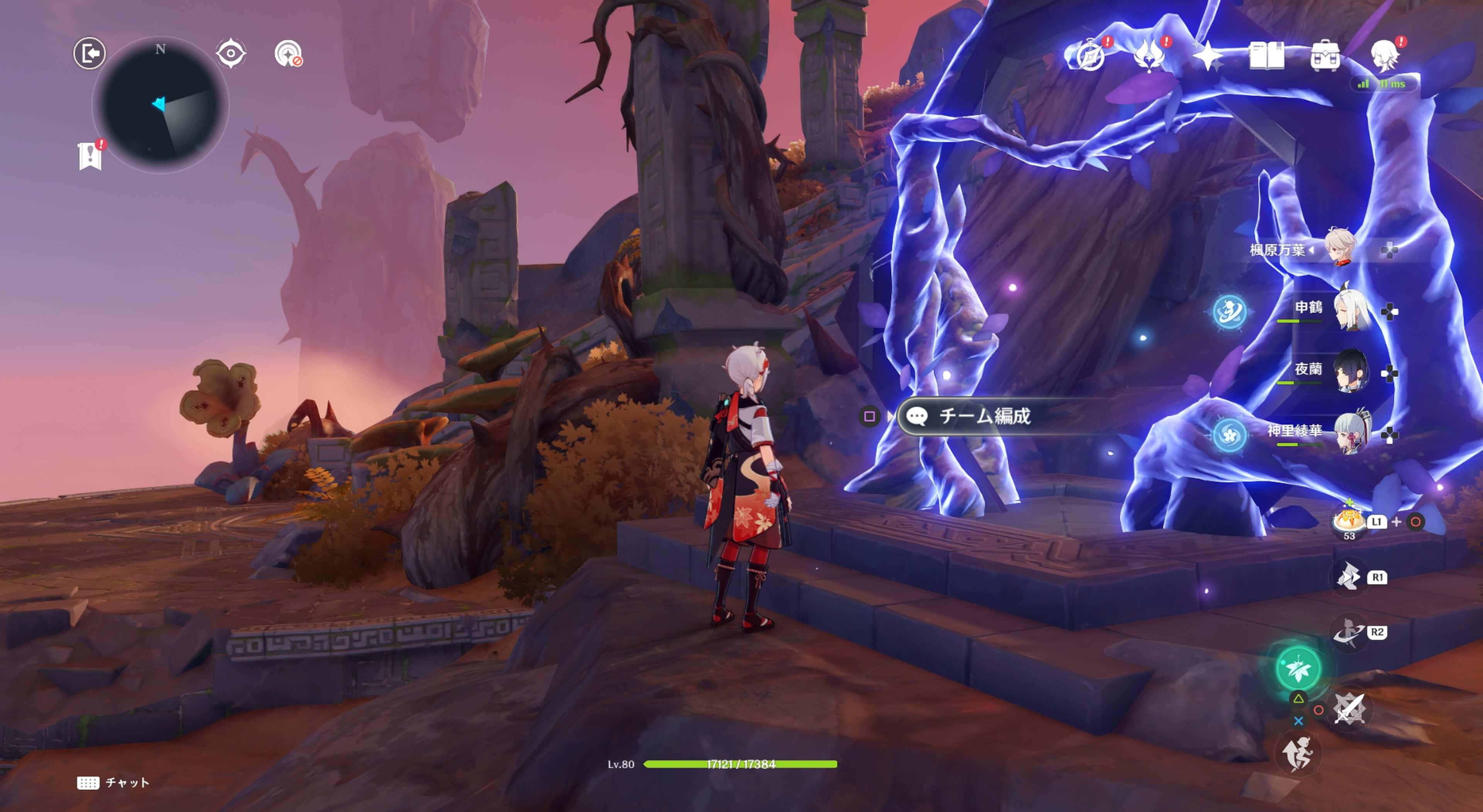 蘇生の門に近づくとパーティ編成が可能