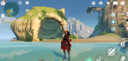 ボロボロ島北東部にある巨大なホラガイの中に入る