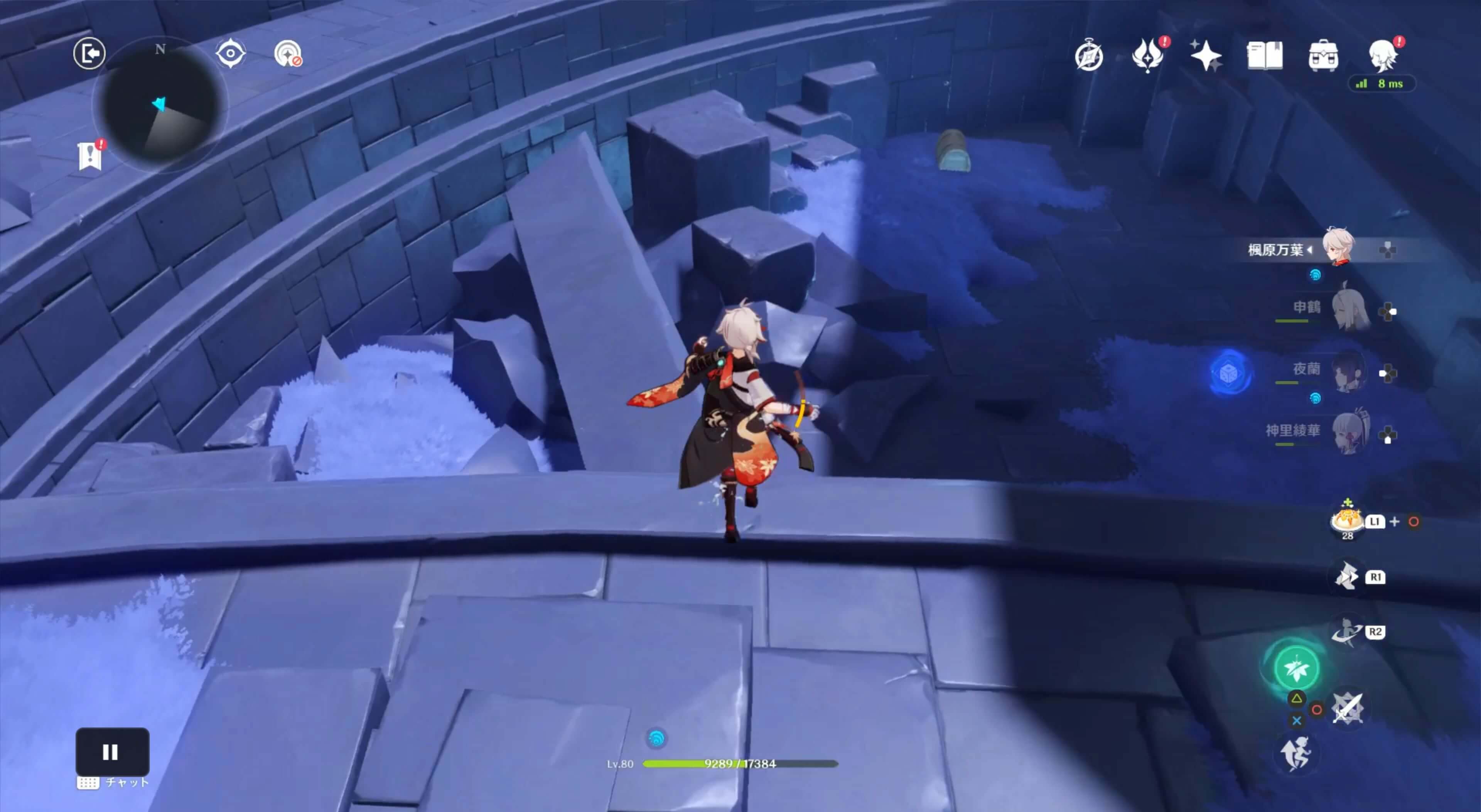 水が抜けた場所の普通の宝箱を回収する