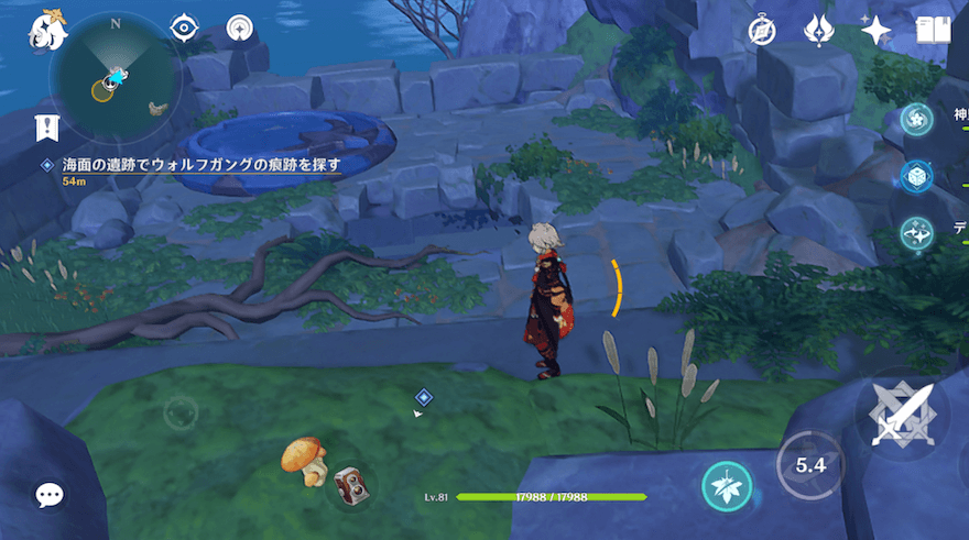 ハラハラ島西の小島へ向かかい、地下に入る