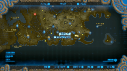 ウオトリー村の女神像の場所マップ