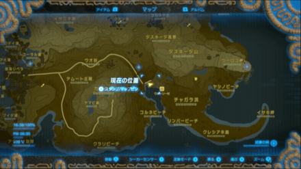 ウオトリー村の女神像の場所マップ詳細