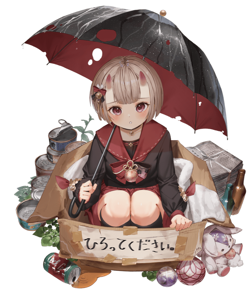 ［雨の中で待つ］座敷童子の画像