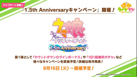 1.5th Anniversaryキャンペーン