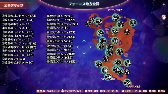 フォーニス地方のユニークモンスター