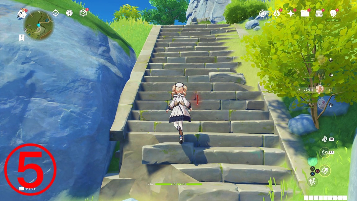 ⑤のワープポイント