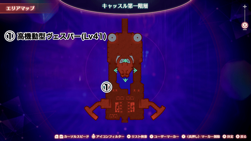 キャッスル第一階層のマップ