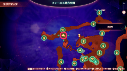 シテン林野休息地付近のマップ