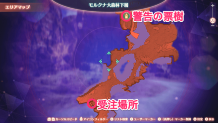 モルクナ大森林下層のマップ