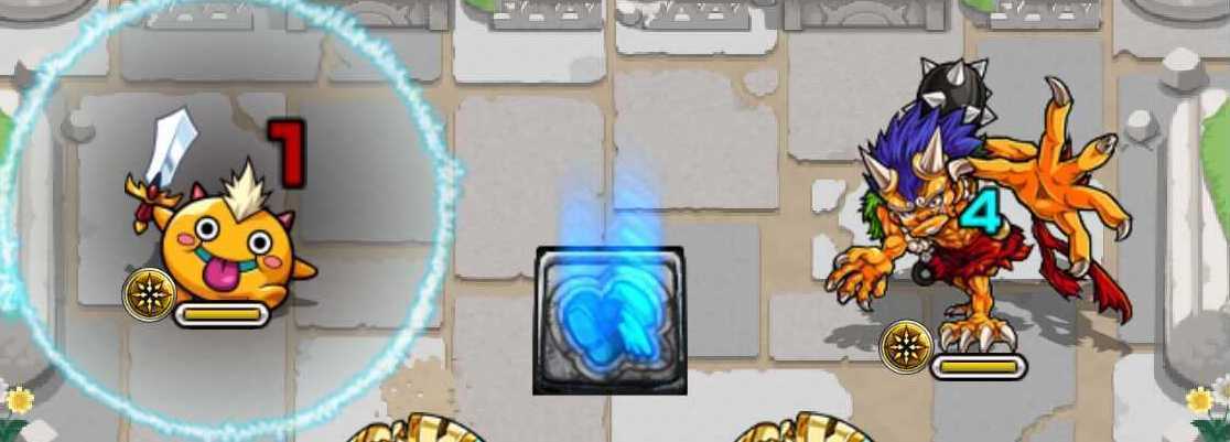 剣ザコに触れると攻撃アップ