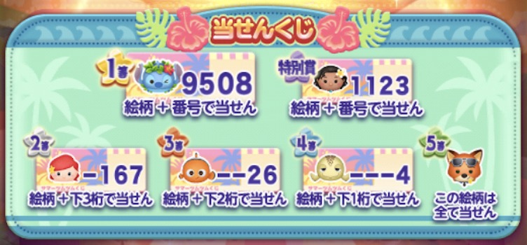 当選番号の画像