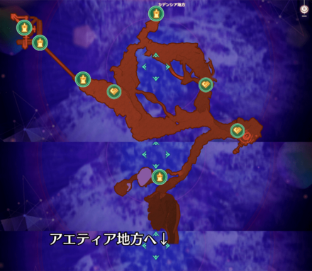 アエティア上層部のマップ