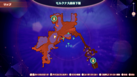 モルクナ大森林下層のマップ